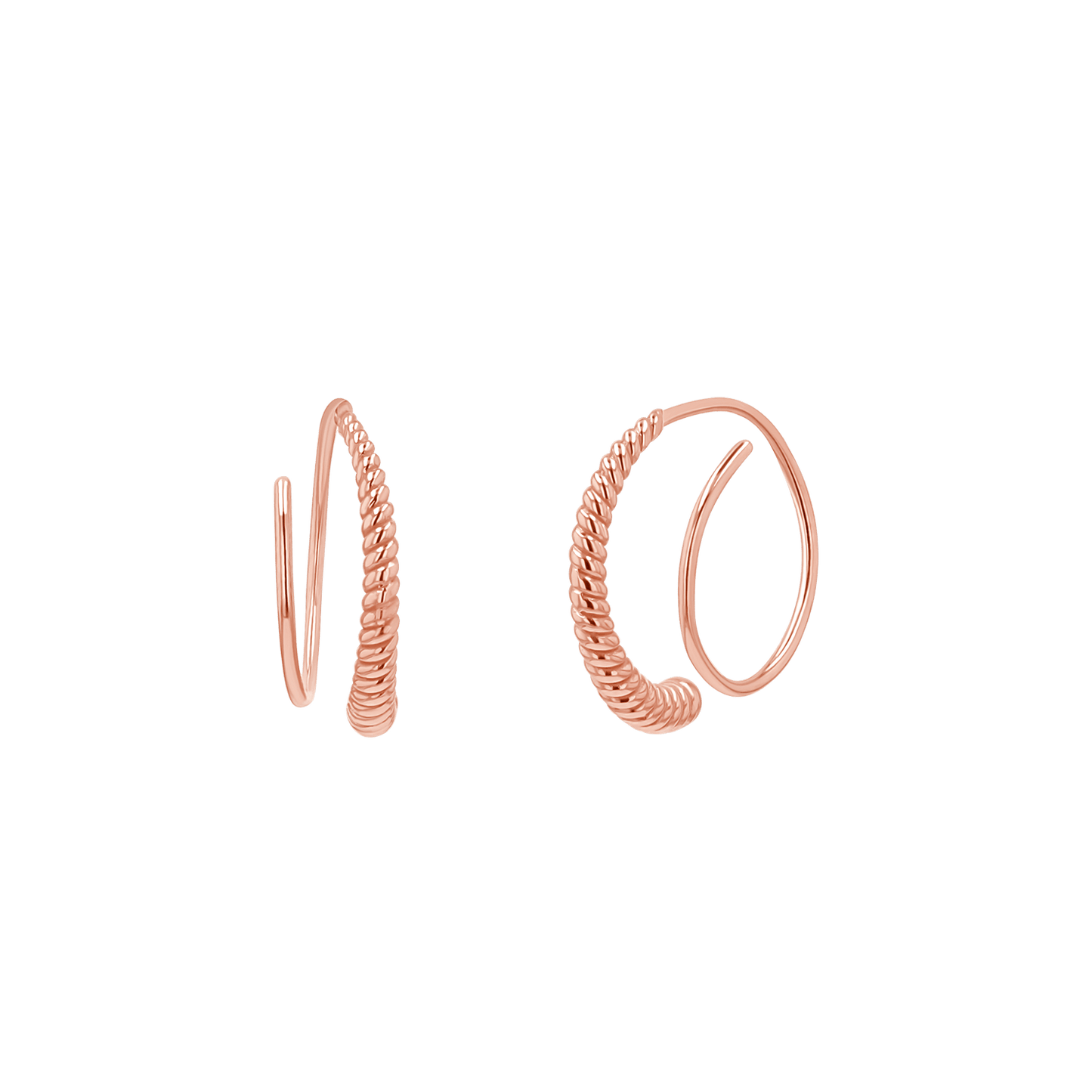 Twist Coil Hoop Earrings - Lotus Diamond