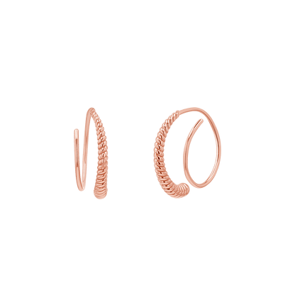 Twist Coil Hoop Earrings - Lotus Diamond