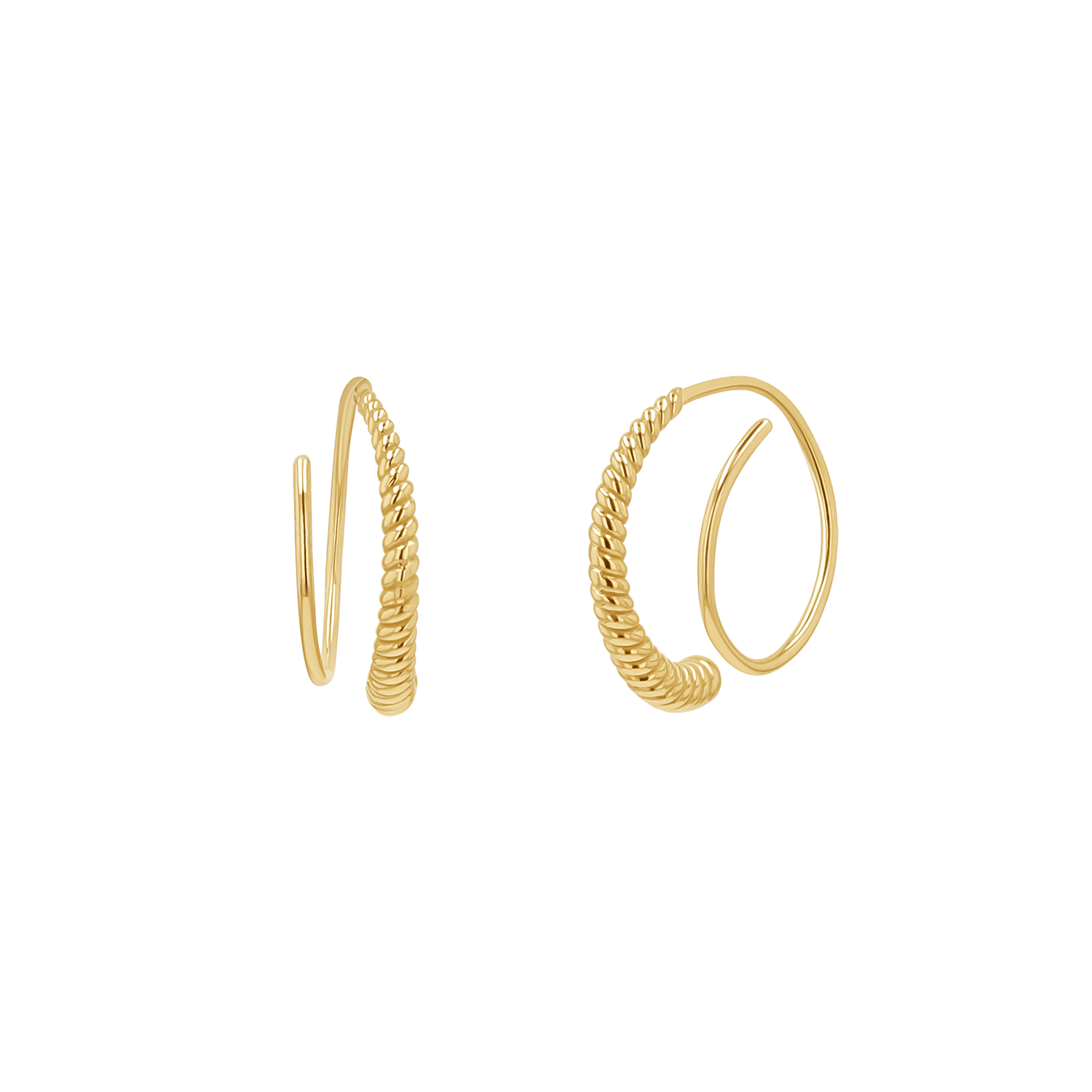 Twist Coil Hoop Earrings - Lotus Diamond