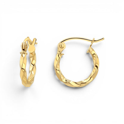 Twist Hoop Earrings - Lotus Diamond