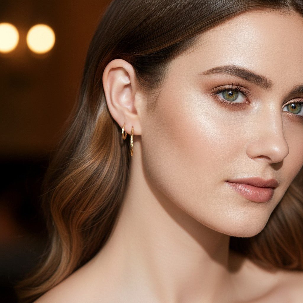 Twist Hoop Earrings - Lotus Diamond