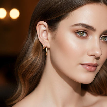 Twist Hoop Earrings - Lotus Diamond