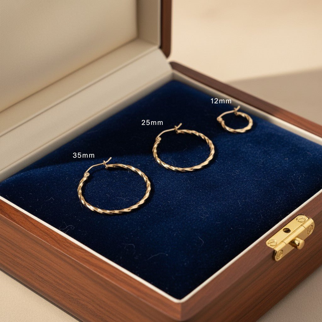 Twist Hoop Earrings - Lotus Diamond