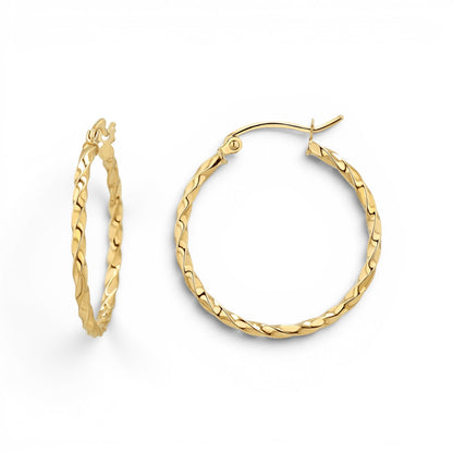 Twist Hoop Earrings - Lotus Diamond