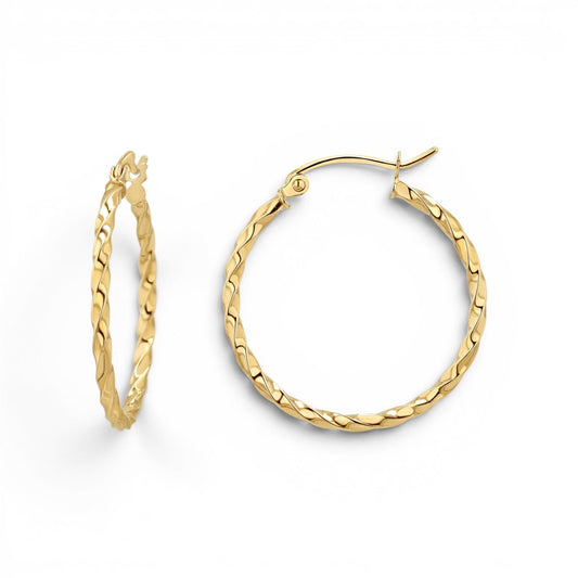 Twist Hoop Earrings - Lotus Diamond