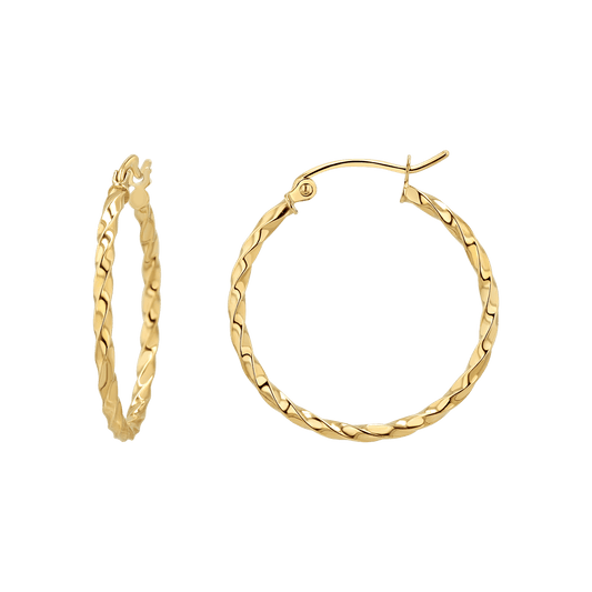 Twist Hoop Earrings - Lotus Diamond