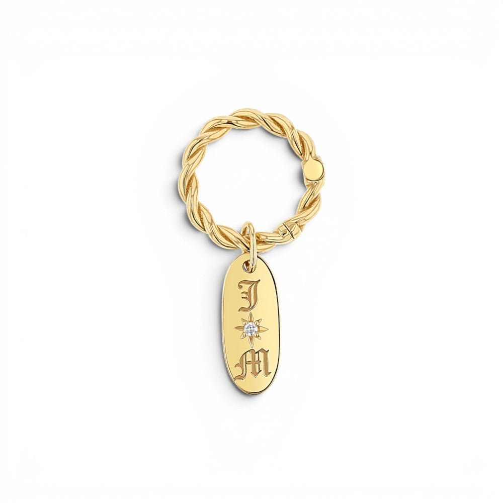 Twist Round Charm Connector Clasp - Lotus Diamond