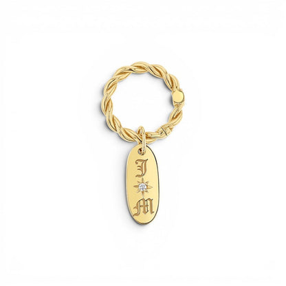 Twist Round Charm Connector Clasp - Lotus Diamond