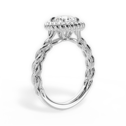 Twisted Metal Halo Engagement Ring - Lotus Diamond