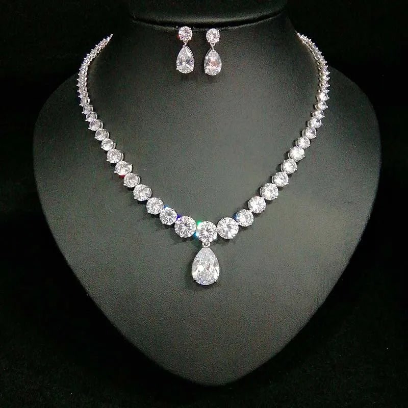 Valuable Lab Diamond Chocker Necklace White Gold Wedding Pendants Necklaces For Women Bridal Promise Jewelry - Lotus Diamond