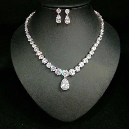 Valuable Lab Diamond Chocker Necklace White Gold Wedding Pendants Necklaces For Women Bridal Promise Jewelry - Lotus Diamond