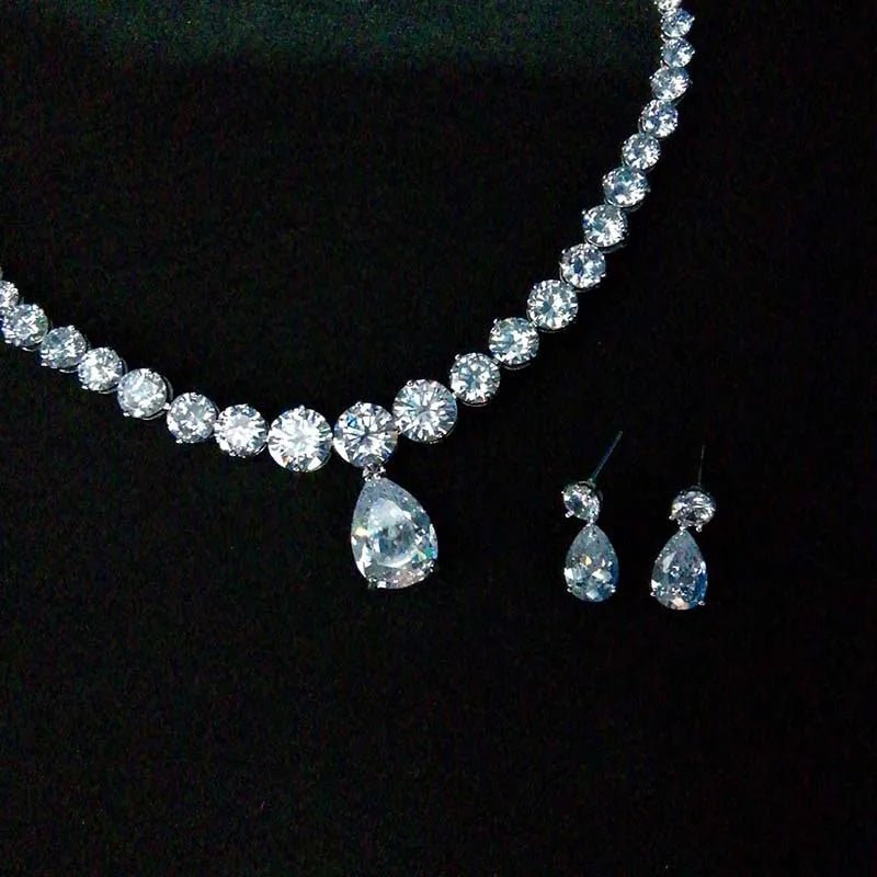 Valuable Lab Diamond Chocker Necklace White Gold Wedding Pendants Necklaces For Women Bridal Promise Jewelry - Lotus Diamond