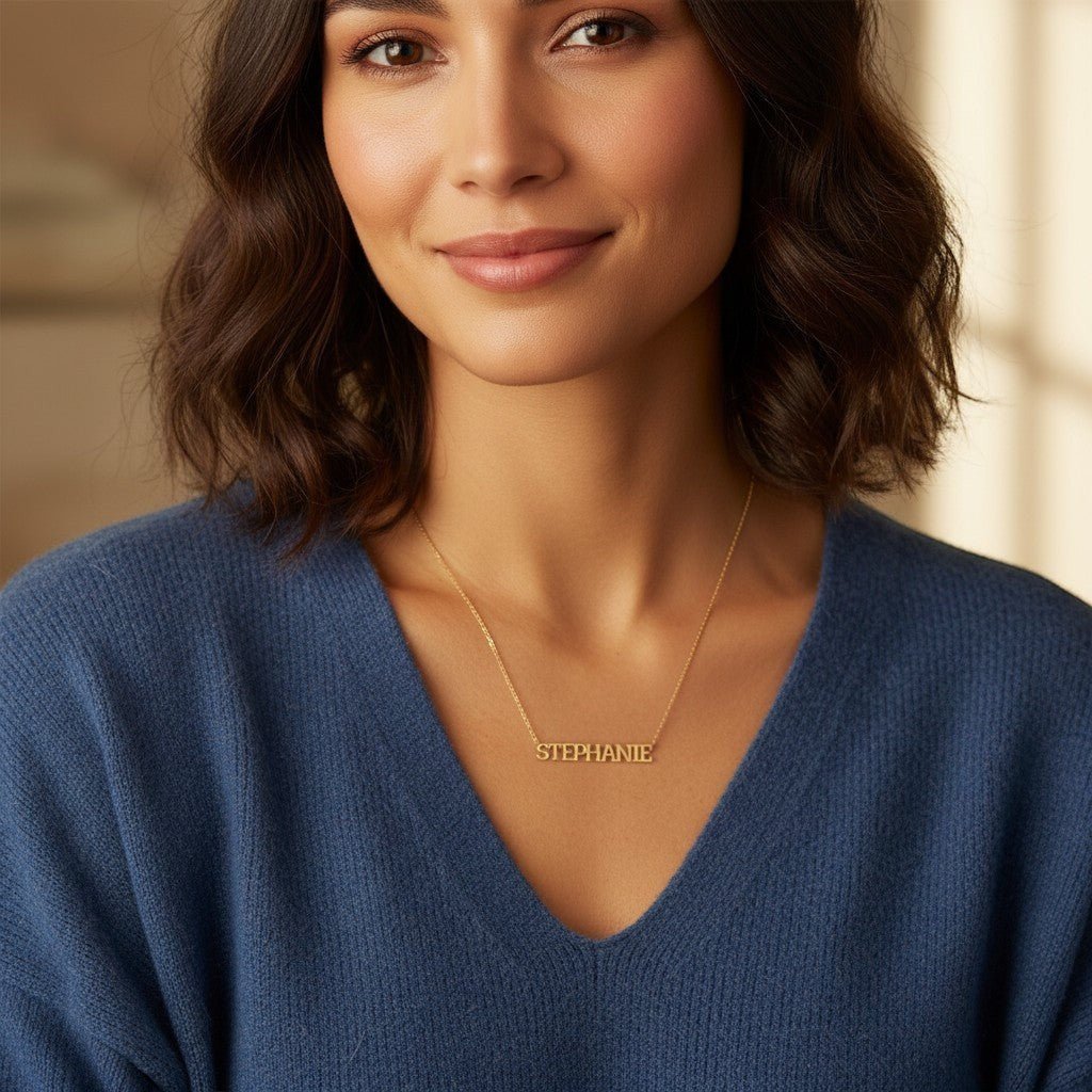 Varsity Name Necklace - Lotus Diamond