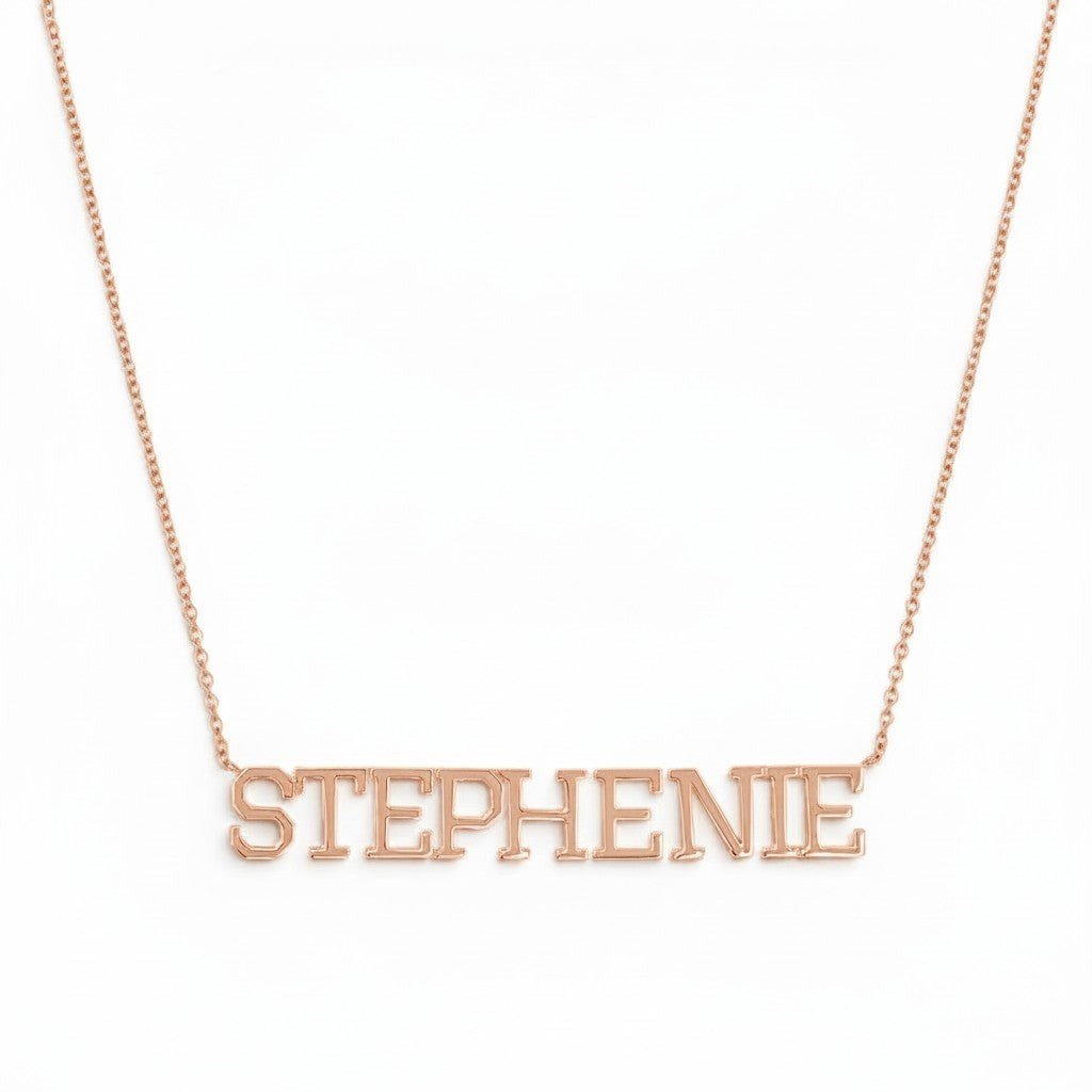 Varsity Name Necklace - Lotus Diamond