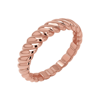 Wide Twist Ring - Lotus Diamond