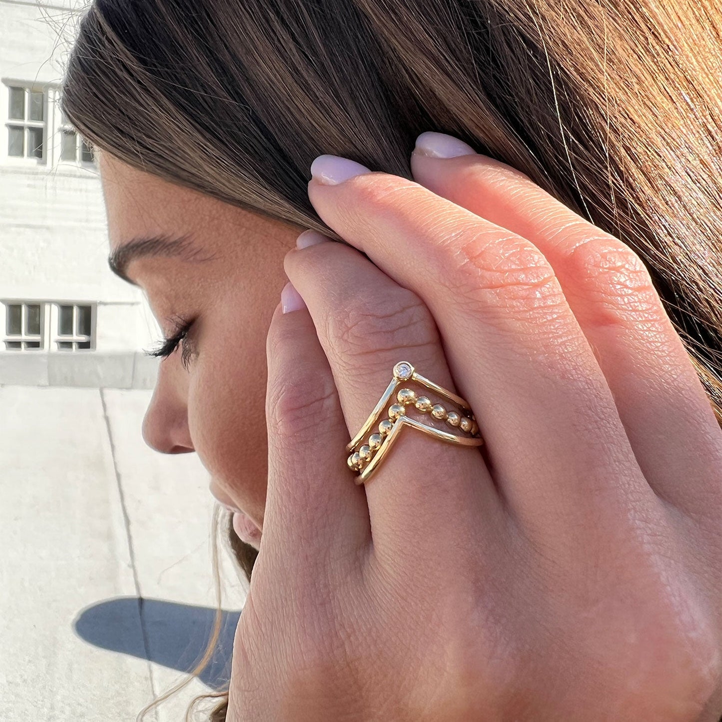 Wishbone Ring - Lotus Diamond