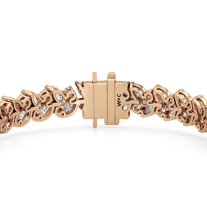 Woven Round and Marquise Tennis Bracelet - Lotus Diamond