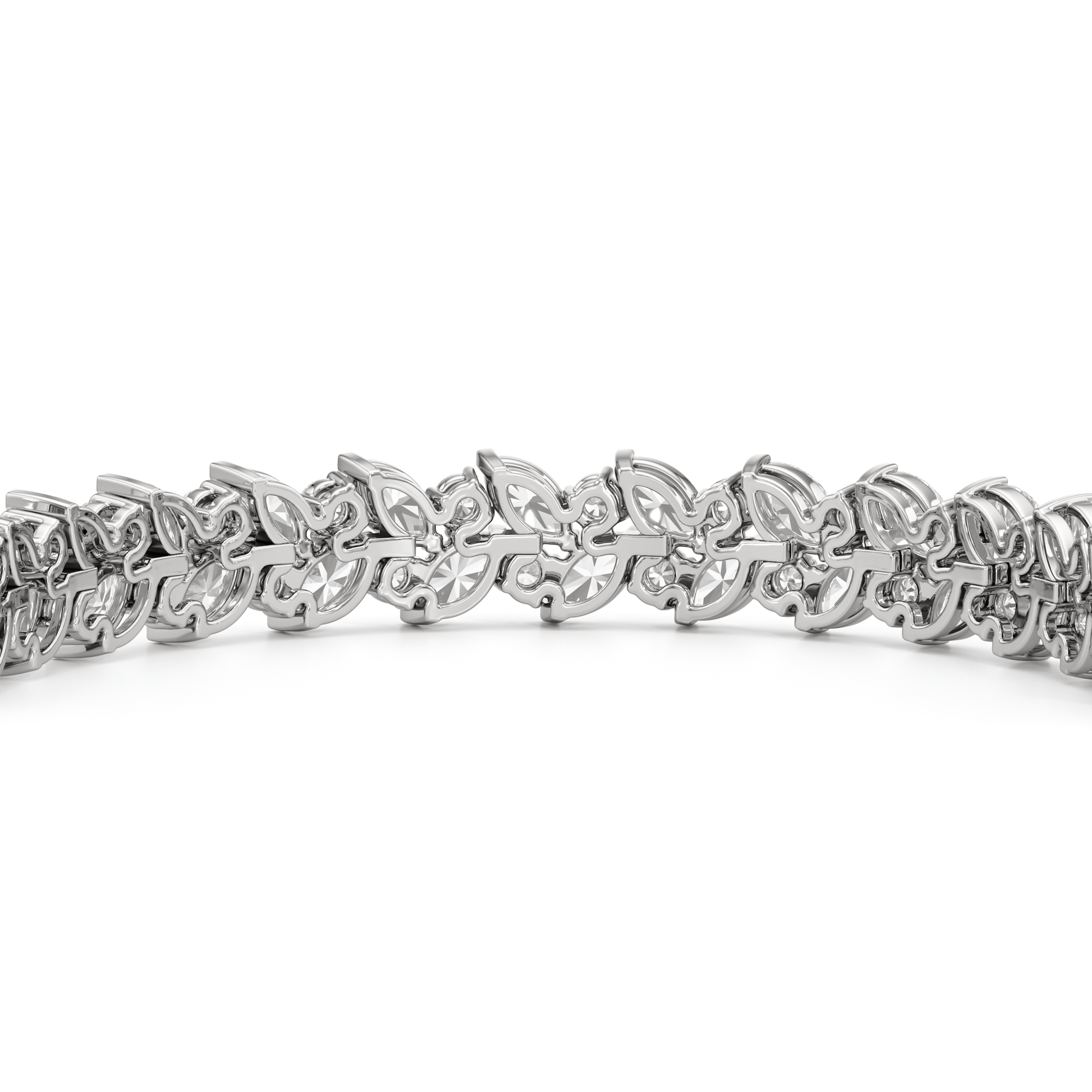 Woven Round and Marquise Tennis Bracelet - Lotus Diamond