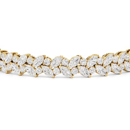 Woven Round and Marquise Tennis Bracelet - Lotus Diamond