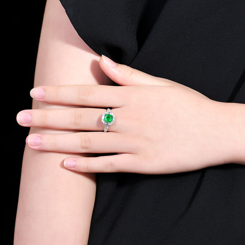 【GUILD Certified Wharton Green 】 Natural emerald ring