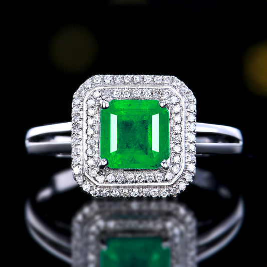 Natural Colombian Emerald Ring - Style D