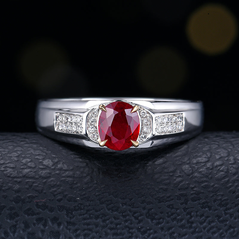 Mozambique Natural pigeon Red Ruby Ring - Style I