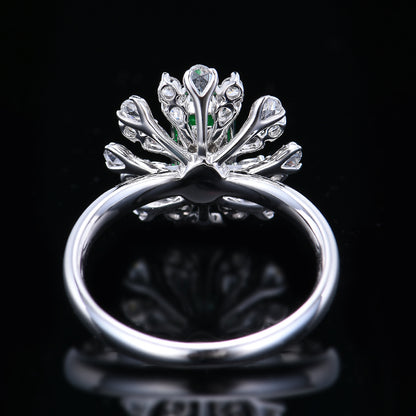 Natural Vivid Green Emerald Ring - Style J