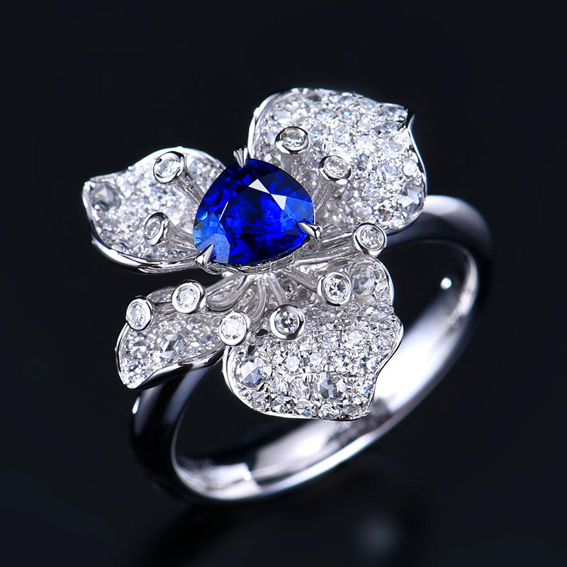 Natural Sapphire Ring - Flower style - Flower style