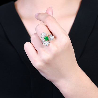 Natural Muzo green Emerald Ring Style -A