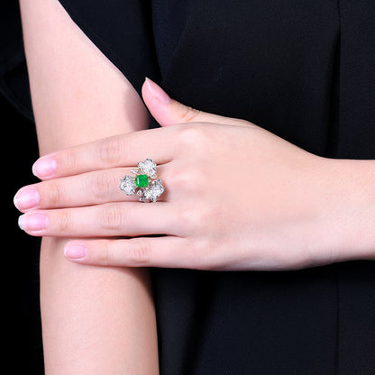 Natural Muzo green Emerald Ring Style -A