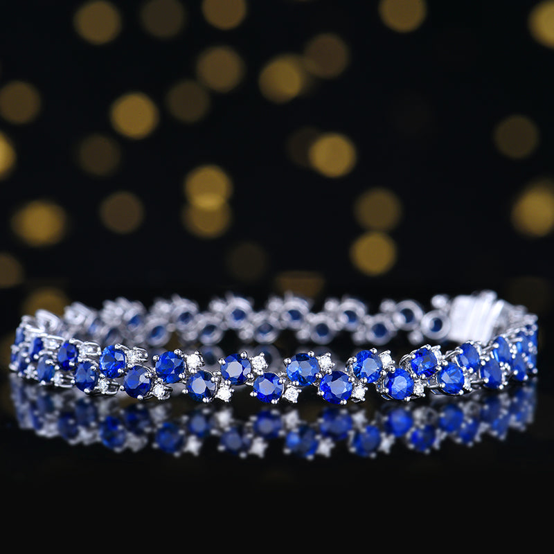 Sri Lanka Natural Royal blue Royal Blue Sapphire Bracelet - Style A