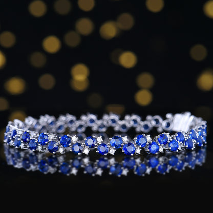 Sri Lanka Natural Royal blue Royal Blue Sapphire Bracelet - Style A