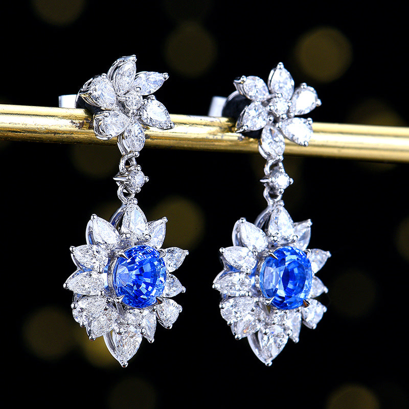 Natural Sapphire Stud earrings - Style H