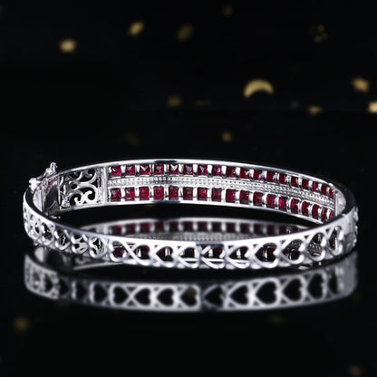 18k gold diamond set Mozambique natural Pigeon Blood ruby bracelet