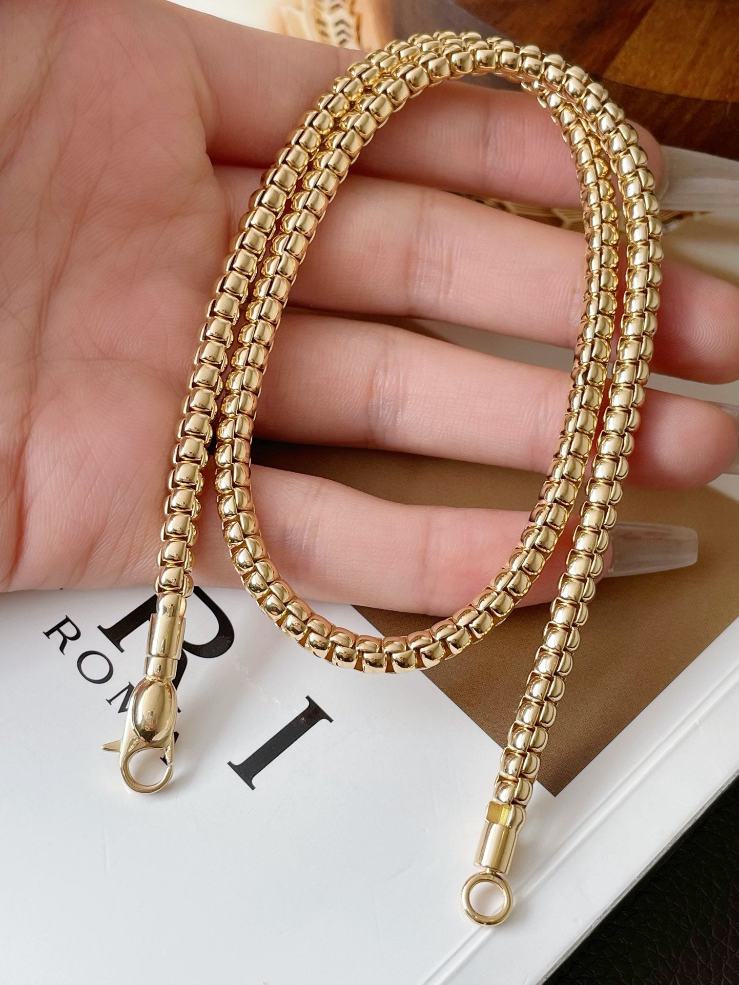 18k gold high quality simple neck chain