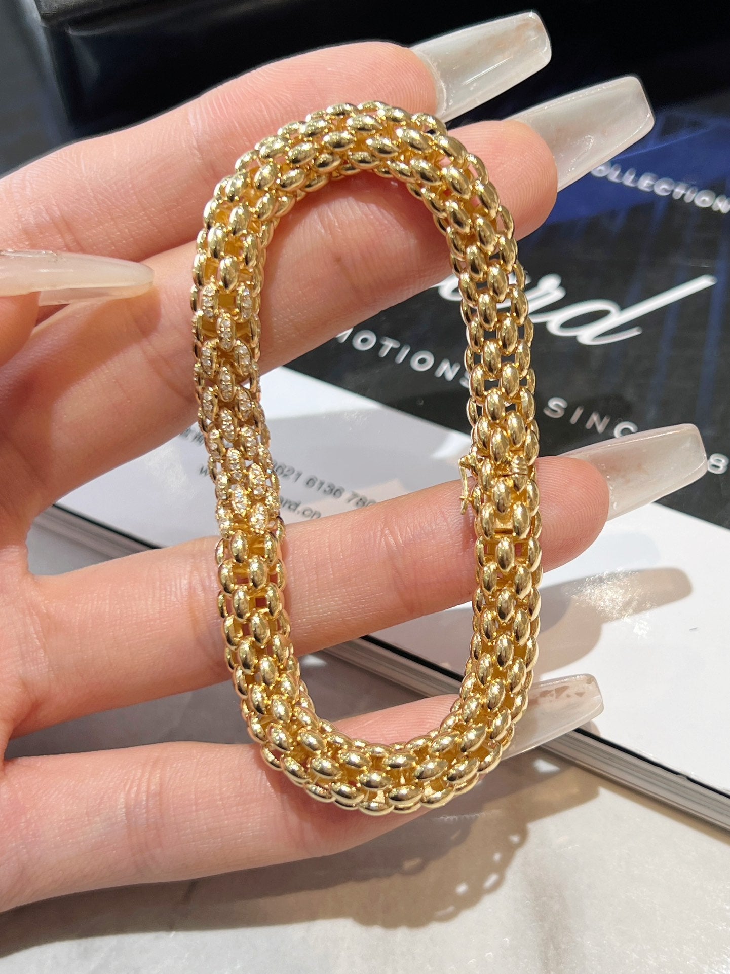 18k gold gilt diamond bracelet