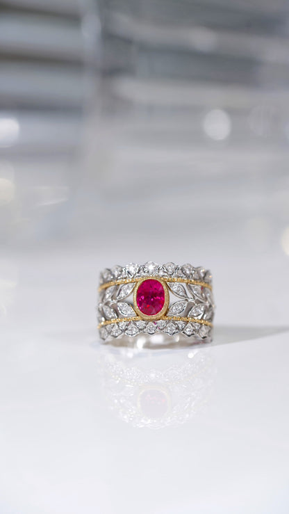 Ruby ring Light luxury -A