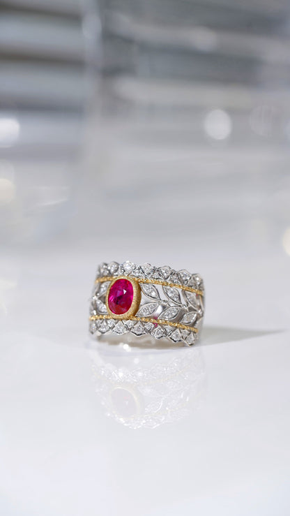 Ruby ring Light luxury -A