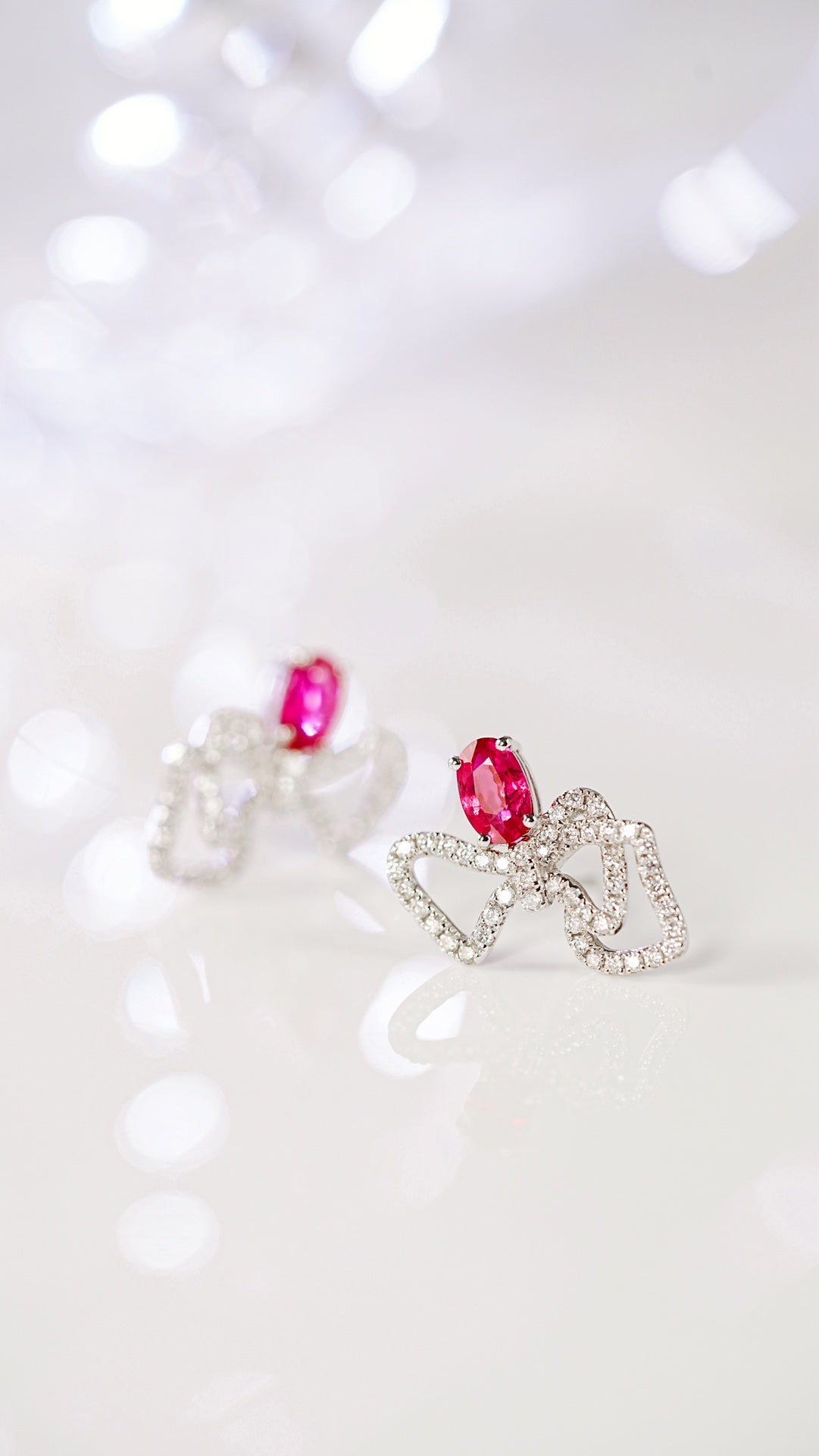 Ruby stud earrings Light Luxury -C