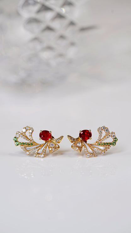 Ruby stud earrings