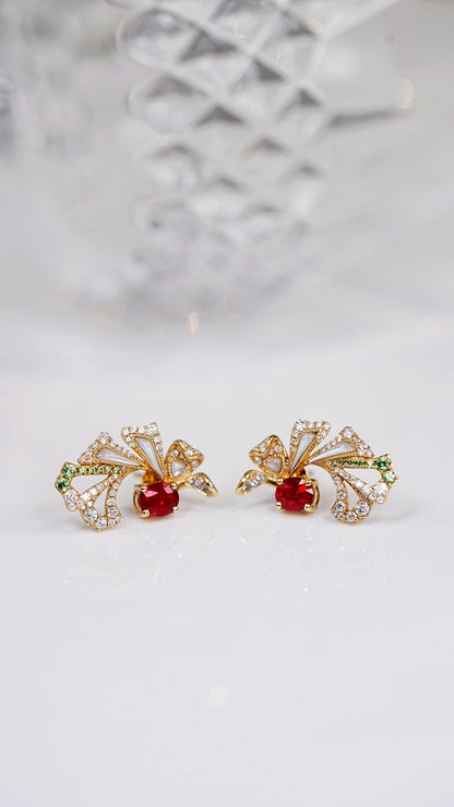 Ruby stud earrings