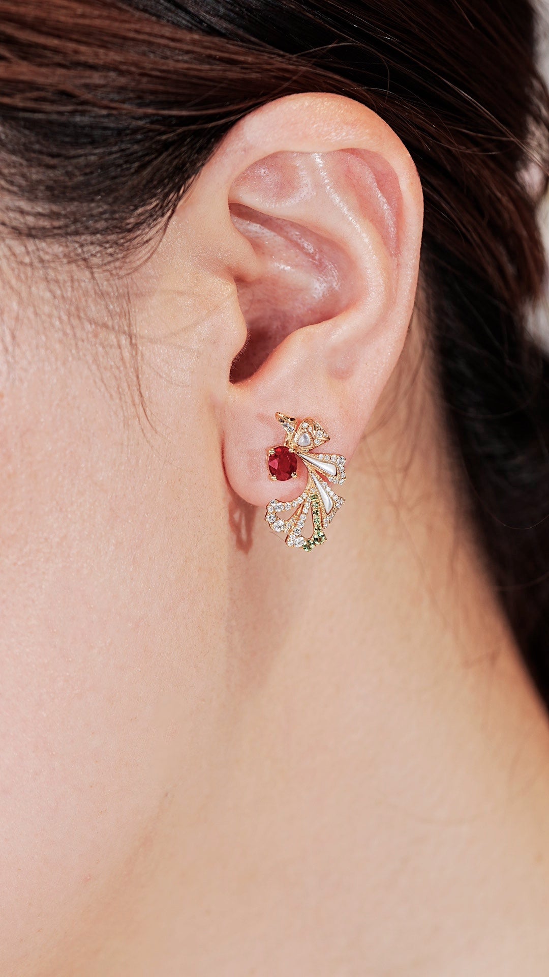 Ruby stud earrings