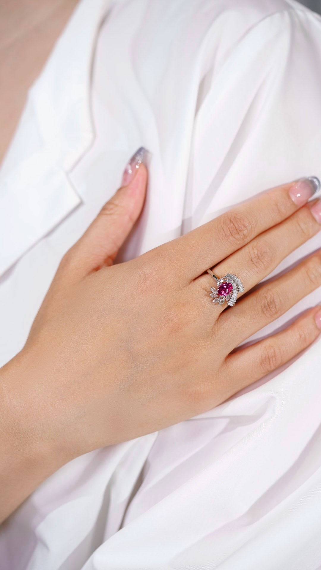 Pink sapphire ring