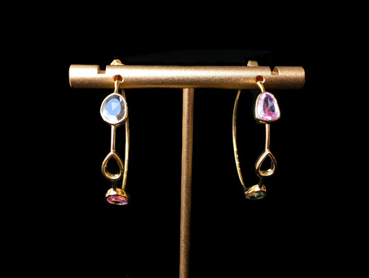 Natural color sapphire earrings 3.22 carats