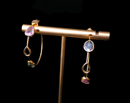 Natural color sapphire earrings 3.22 carats