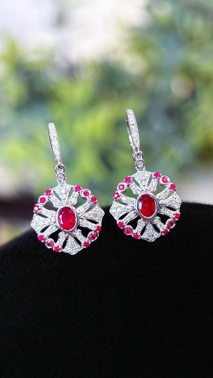 Beautiful ruby stud earrings