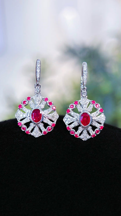 Beautiful ruby stud earrings