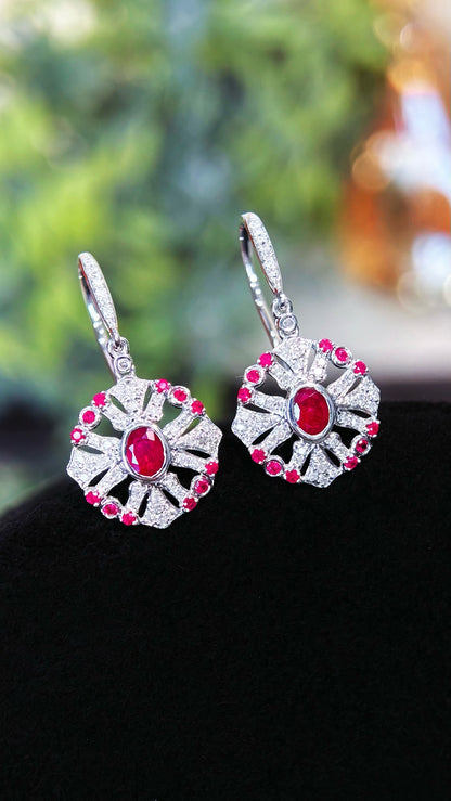 Beautiful ruby stud earrings