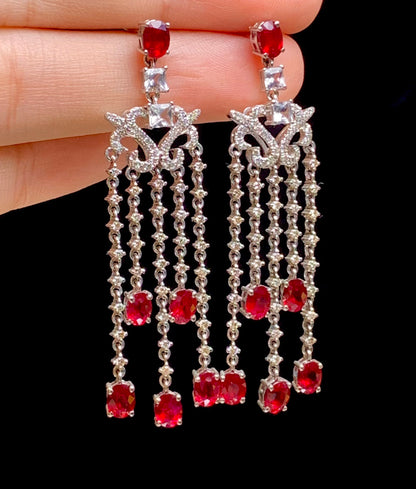 Natural pigeon blood 3.05 carat ruby earrings.