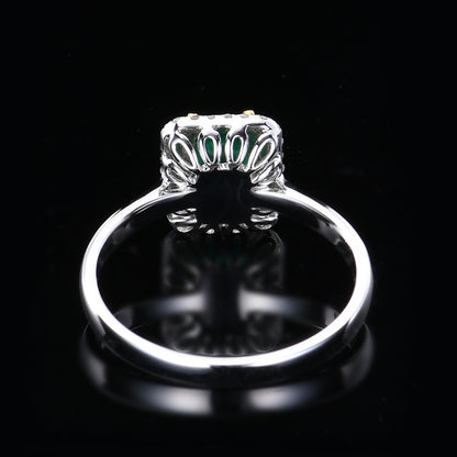 18K gold set with natural emerald ring